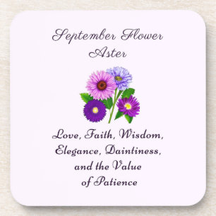 September Birth Month Flower Aster Coaster