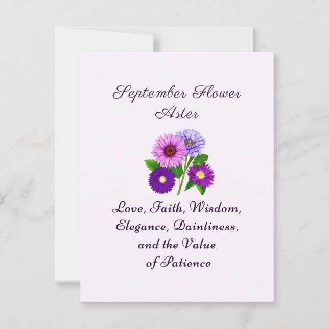 September Birth Month Flower Aster Personalised  (Front)