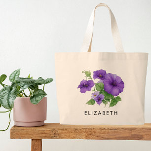 September Birth Month Flower Custom Gift for Her Large Tote Bag