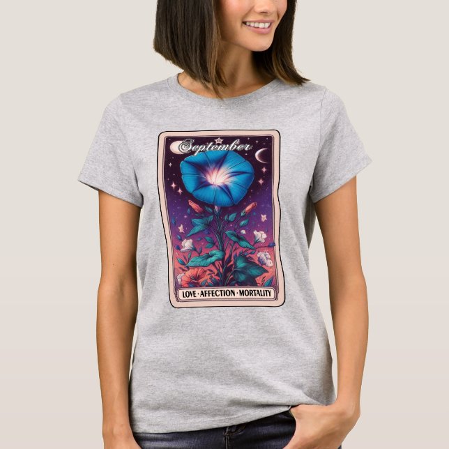 September Birth Month Flower Morning Glory T-Shirt (Front)