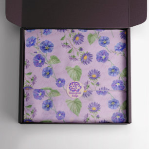 September Birth Month Flowers Aster Morning Glory Tissue Paper