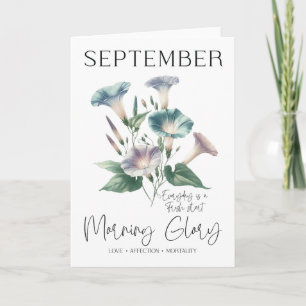 September Birthday Birth Month Flower Morning Glor Card