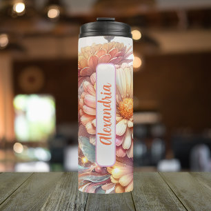 September Birthday Month Flower Aster 16 oz Thermal Tumbler
