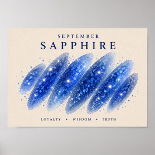 September Birthstone Sapphire Art A4 Poster
