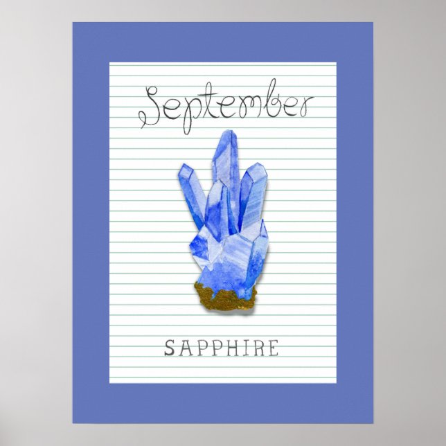 September Birthstone Sapphire Artwork Poster (Front)