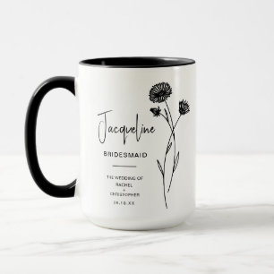 September Bridesmaid Aster Birth Flower Mug