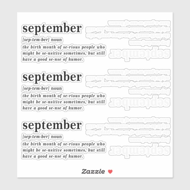 September Definition Birthday (Sheet)