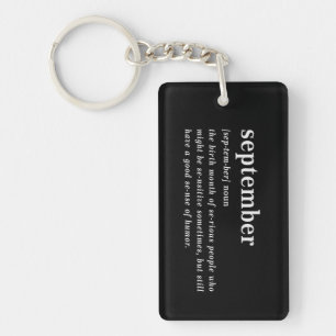September Definition Birthday Key Ring
