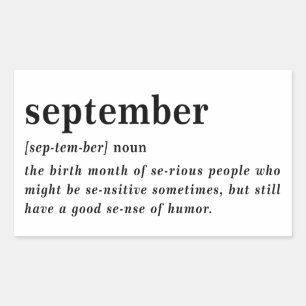 September Definition Birthday Rectangular Sticker