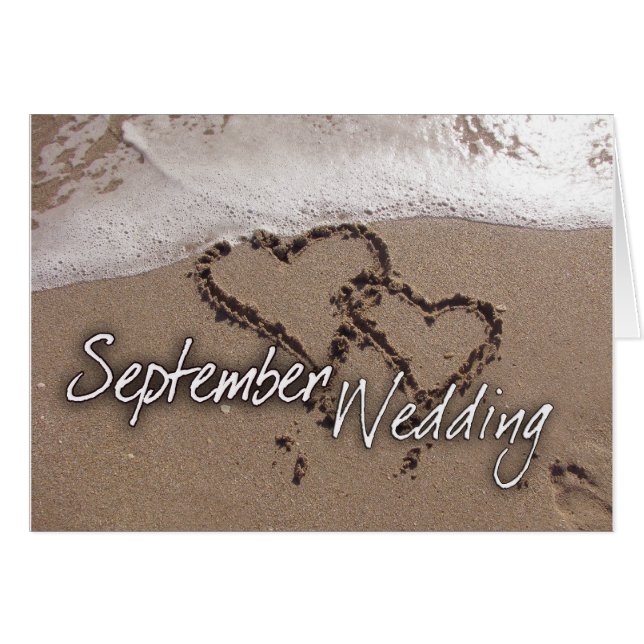 September Destination Beach Wedding Card (Front Horizontal)