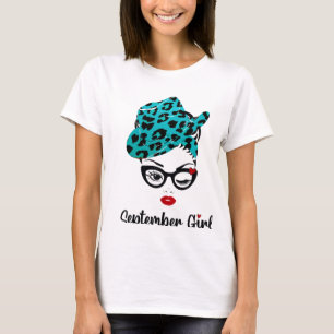 September Girl Wink Eye Woman Face Was Born In Sep T-Shirt
