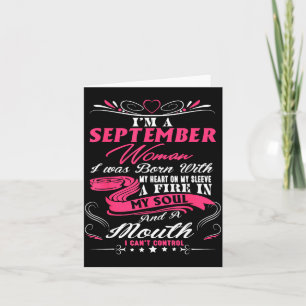 September Girls Fire In Soul Birthday Quote Card