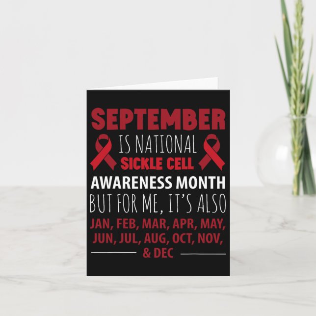 September Is Sickle Cell Awareness Month  Card (Front)