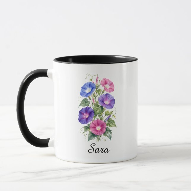 September Morning Glory Birth Flower Coffee Mug (Left)