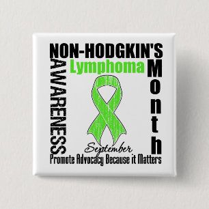 September Non Hodgkin's Lymphoma Awareness Month 15 Cm Square Badge