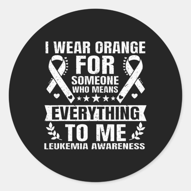 September Orange Leukaemia Awareness  Classic Round Sticker (Front)