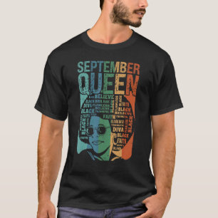 September Queen Birth Month Celebrate Black Faith T-Shirt