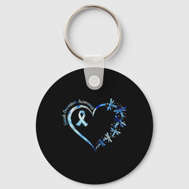 September Suicide Prevention Awareness Dragonfly H Key Ring (Front)