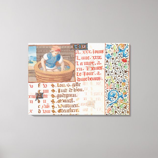 September: Trampling Grapes Canvas Print (Front)