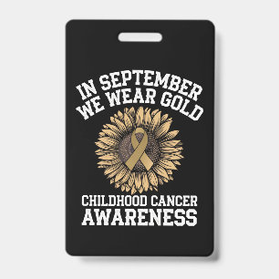 September We Wear Gold Childhood Cancer Awareness ID Badge
