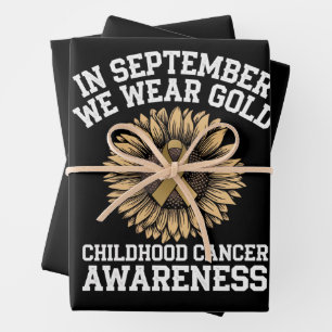 September We Wear Gold Childhood Cancer Awareness  Wrapping Paper Sheet