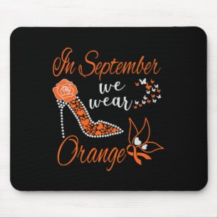 September We Wear Orange Leukaemia Awareness Month Mouse Pad
