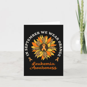 September We Wear Orange Sunflower Leukaemia Aware Card
