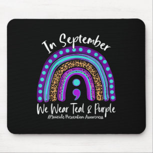 September We Wear Teal & Purple Suicide Preven Mouse Pad