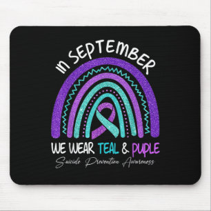 September We Wear Teal &amp; Purple Suicide Preven Mouse Pad