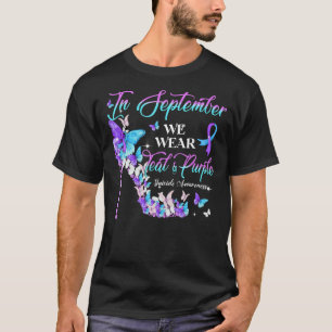 September We Wear Teal Purple High Heel Suicide Pr T-Shirt
