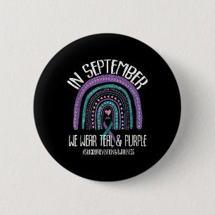 September We Wear Teal Purple Suicide Prevention A 6 Cm Round Badge