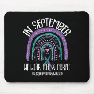 September We Wear Teal Purple Suicide Prevention A Mouse Pad