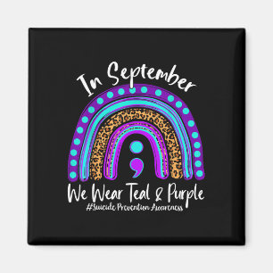 September wear teal &amp; purple prevention magnet