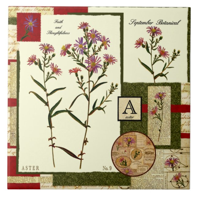 September's Flower Tile (Front)