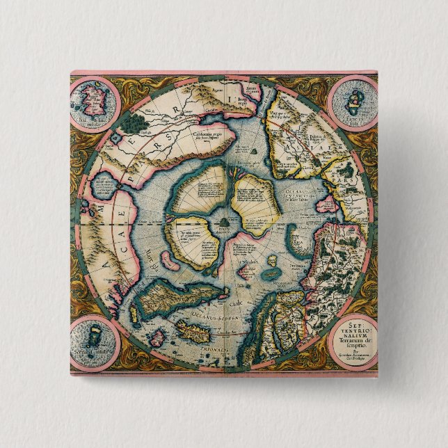 Septentrionalium terrarum descriptio, map of the A 15 Cm Square Badge (Front)