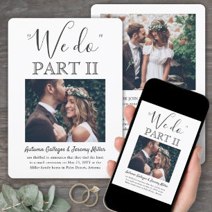 Sequel Wedding 2 Photo Simple Script We Do Part II Invitation