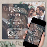 Sequel Wedding 2 Photos & QR Overlay We Do Part II Save The Date<br><div class="desc">Announce the joyful news of your wedding and upcoming celebration with unique custom photo overlay "We Do Part Two" save the date invitations. The 2 pictures, scannable QR code, and all wording on this invitation template are simple to personalise. (IMAGE PLACEMENT TIP: An easy way to centre a photo exactly...</div>