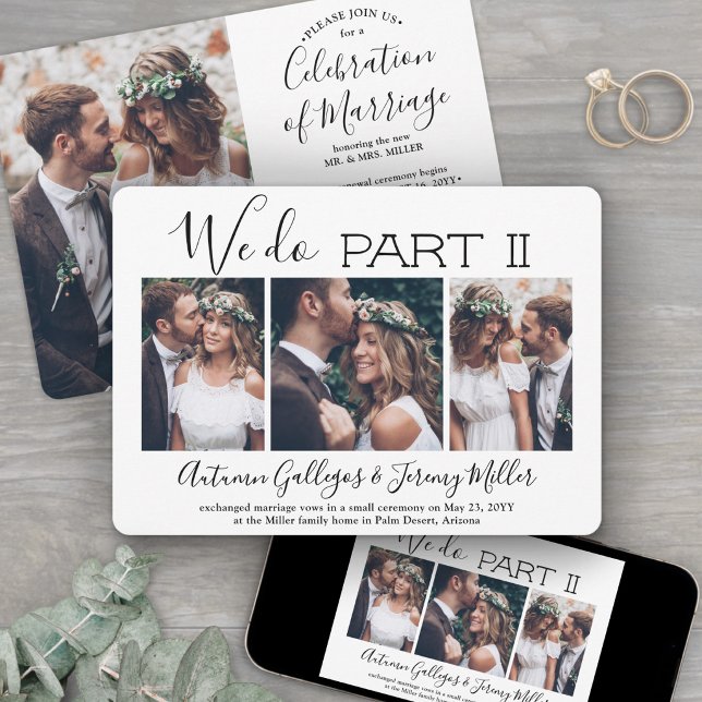 Sequel Wedding 4 Photo Collage We Do Part 2 Invitation (Creator Uploaded)