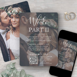 Sequel Wedding QR Code RSVP 2 Photo We Do Part II Invitation