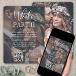 Sequel Wedding QR Code RSVP 2 Photo We Do Part II Invitation<br><div class="desc">Invite family and friends to witness you say "I do" again with a stylish 2 photo all-in-one invitation with QR code RSVP. All wording is simple to personalise including quote that reads "we do part II." Customise it for any type of marriage celebration, such as a vow renewal ceremony, 1st...</div>