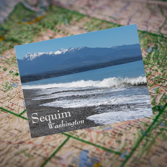 Sequim, Washington Travel Photo Postcard (In Situ Map)