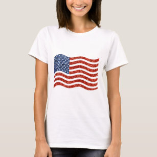 sequin american flag T-Shirt