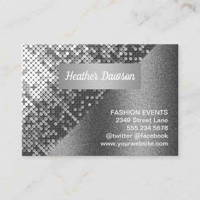 Sequin and Glitter Business Card (Front)