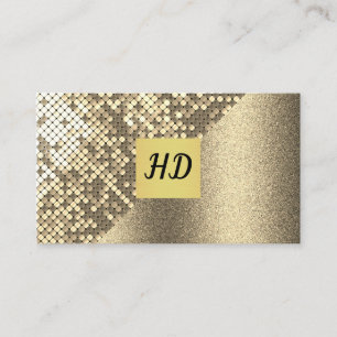 Sequin and Glitter / Gold Lux Business Card