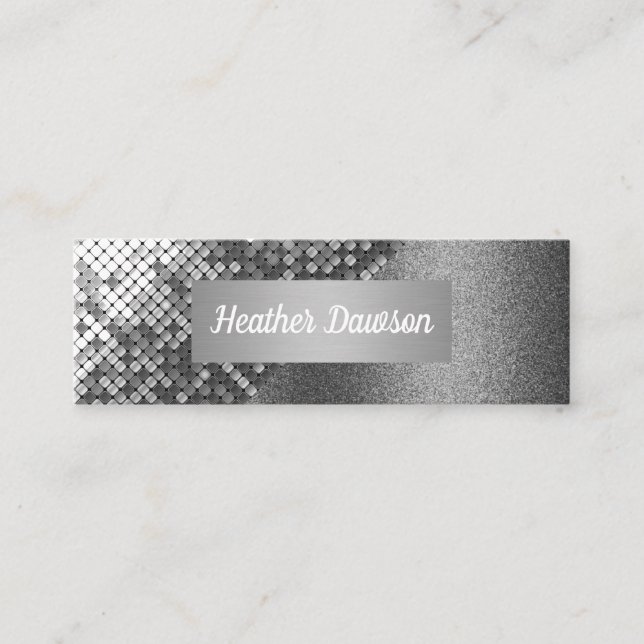 Sequin and Glitter Mini Business Card (Front)