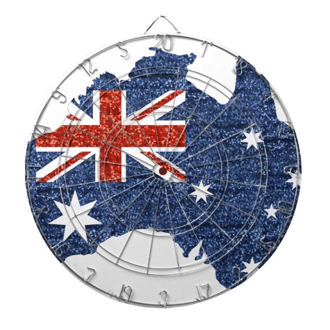 sequin australian flag dartboard (Front)