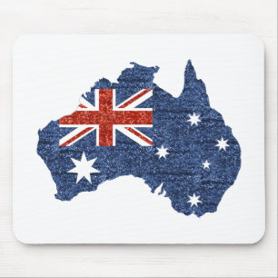 sequin australian flag mouse pad