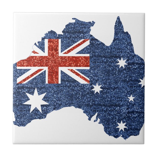 sequin australian flag tile (Front)