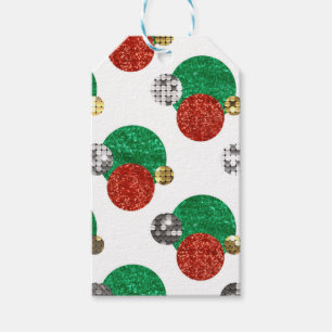 sequin christmas dots gift tags