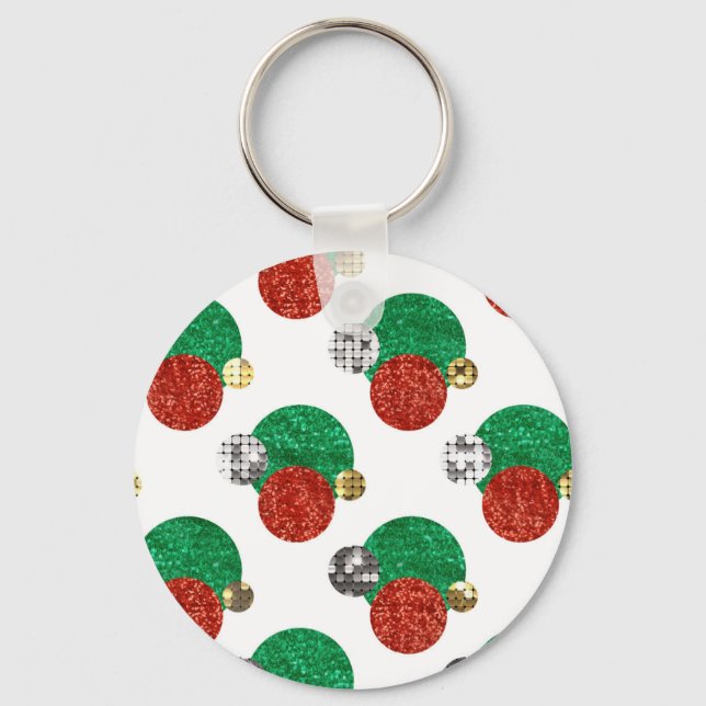 sequin christmas dots key ring (Front)